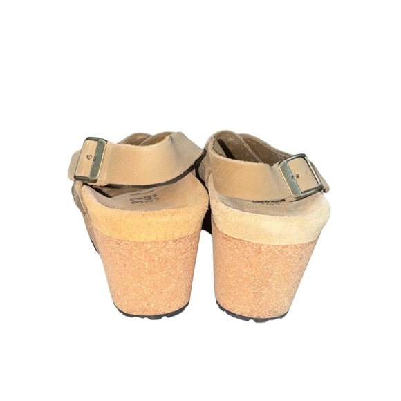 BIRKENSTOCK PAPILLIO Samira Rivet Wedge Sandals Tan EU Size 37 - Picture 4 of 12